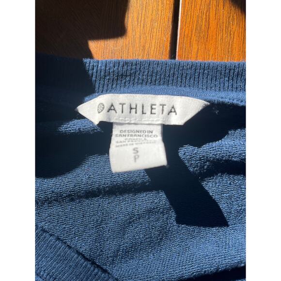 Athleta Sunrise V-Neck Modal Blue Sweater Thumbholes Size Small - Picture 5 of 6